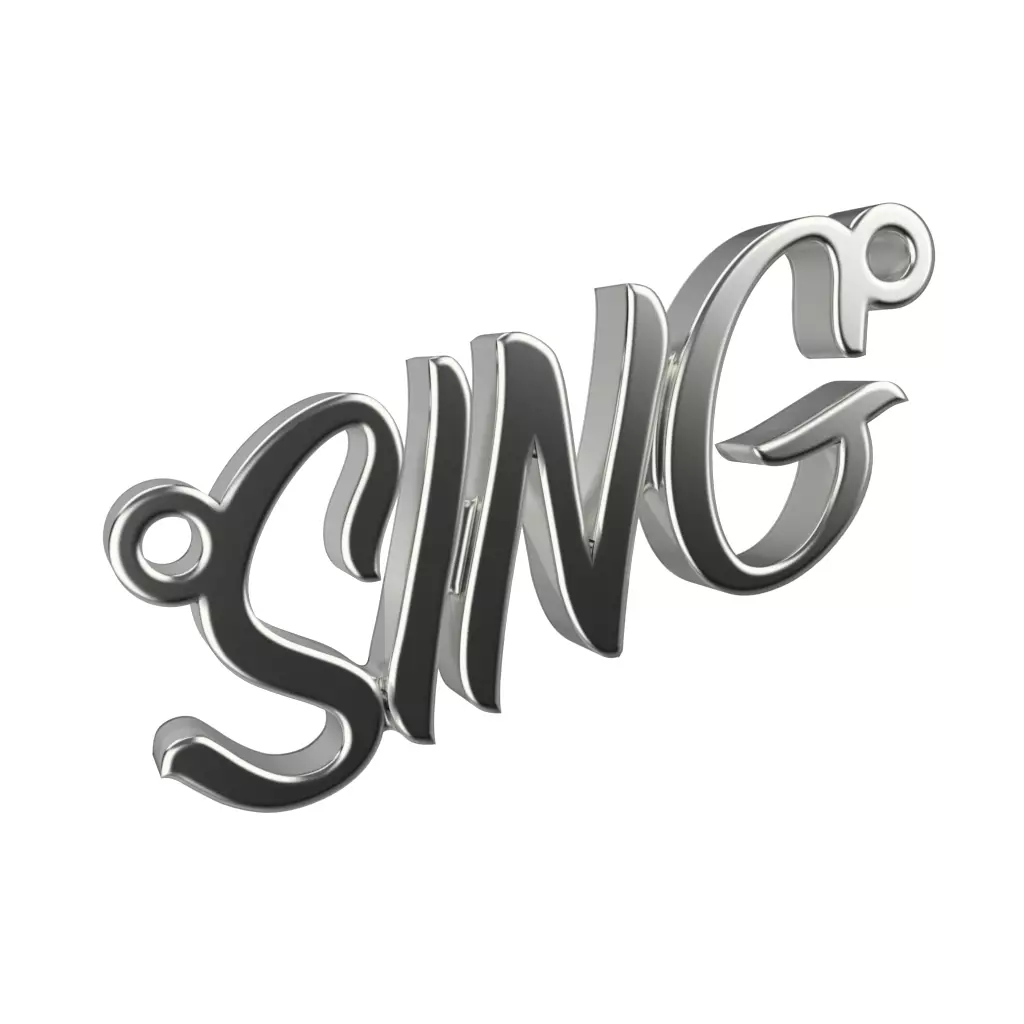 Sing shaped pendant 3D print model