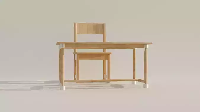 Local wooden chair and table