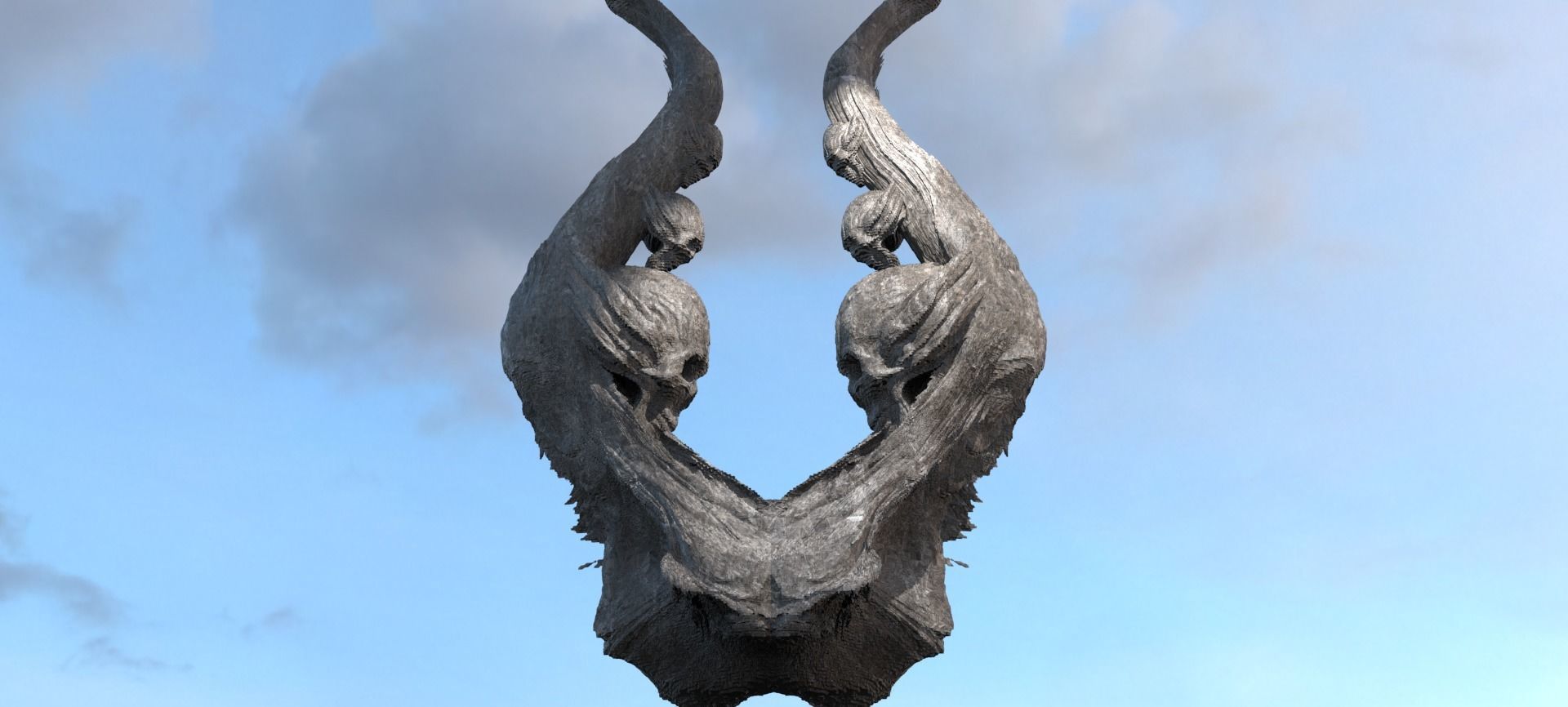 Alien meteor Sculls 3D model_2