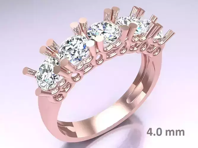 Diamond Ring - Womens Rings - N129038 V40 4mm