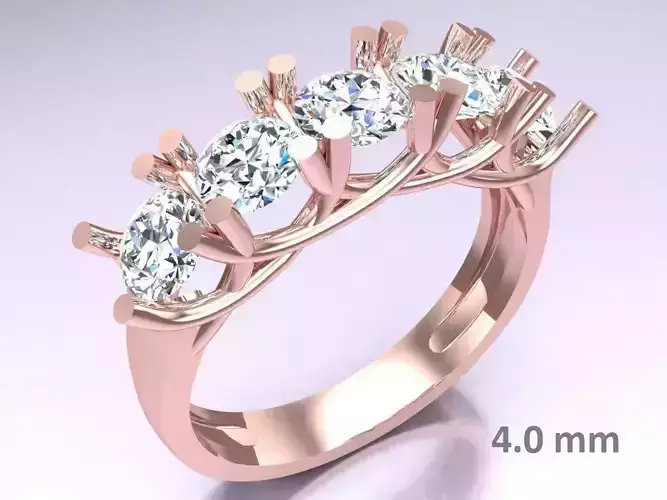 Diamond Ring - Womens Rings - N230401 V40 4mm