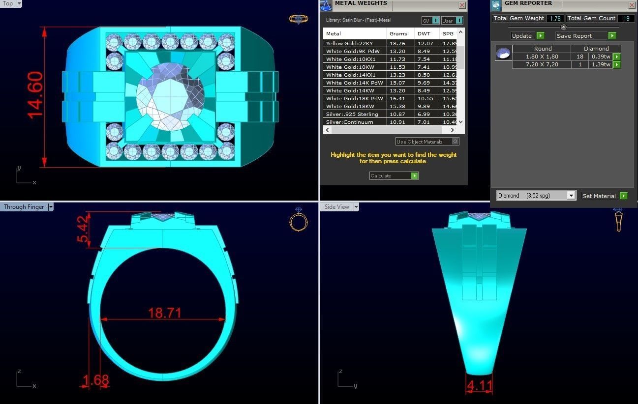 Diamond Ring - Mens Rings - N230230 3D print model_7