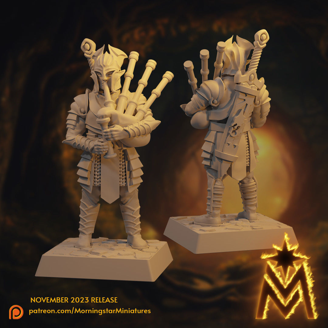 High Elf Swordsmen Unit - 32mm Scale Presupported Miniatures 3D print model_6