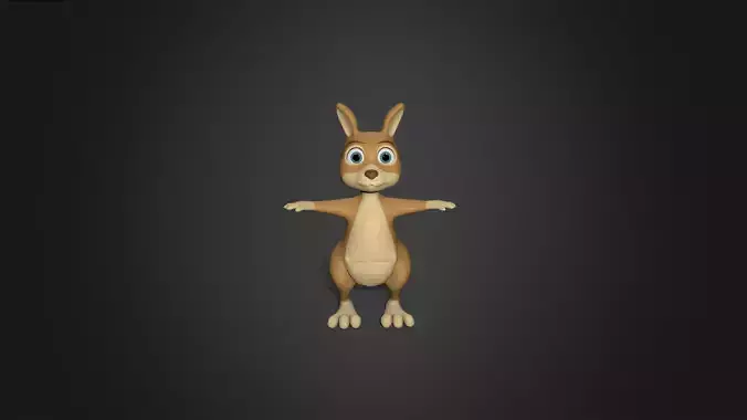 Asset - Cartoons - Animal Kangaroo Mother Rigged 3D model