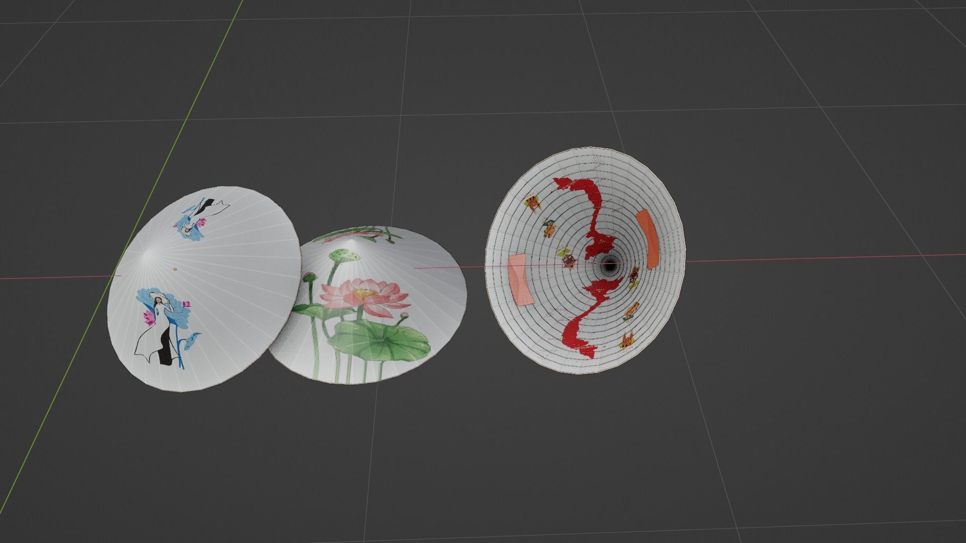 Vietnam hats - Vietnam army - non la - mu coi Low-poly 3D model_5