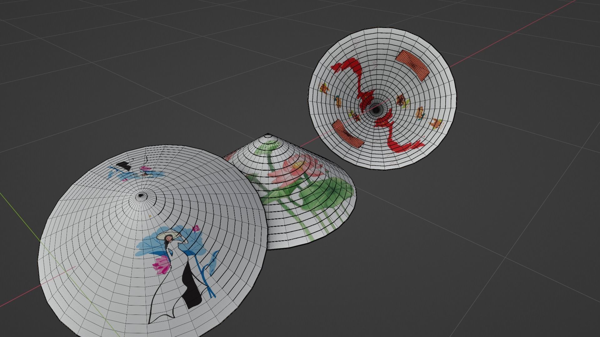 Vietnam hats - Vietnam army - non la - mu coi Low-poly 3D model_7