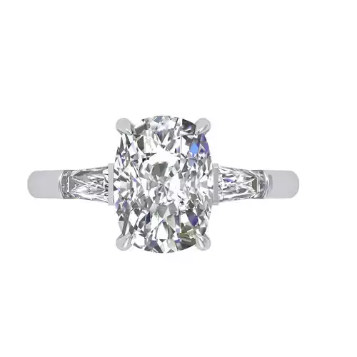 3 -stone cushion ring