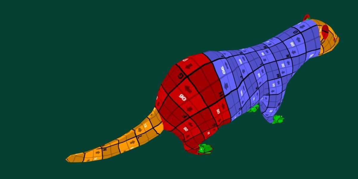 European Polecat  Low-poly 3D model_10