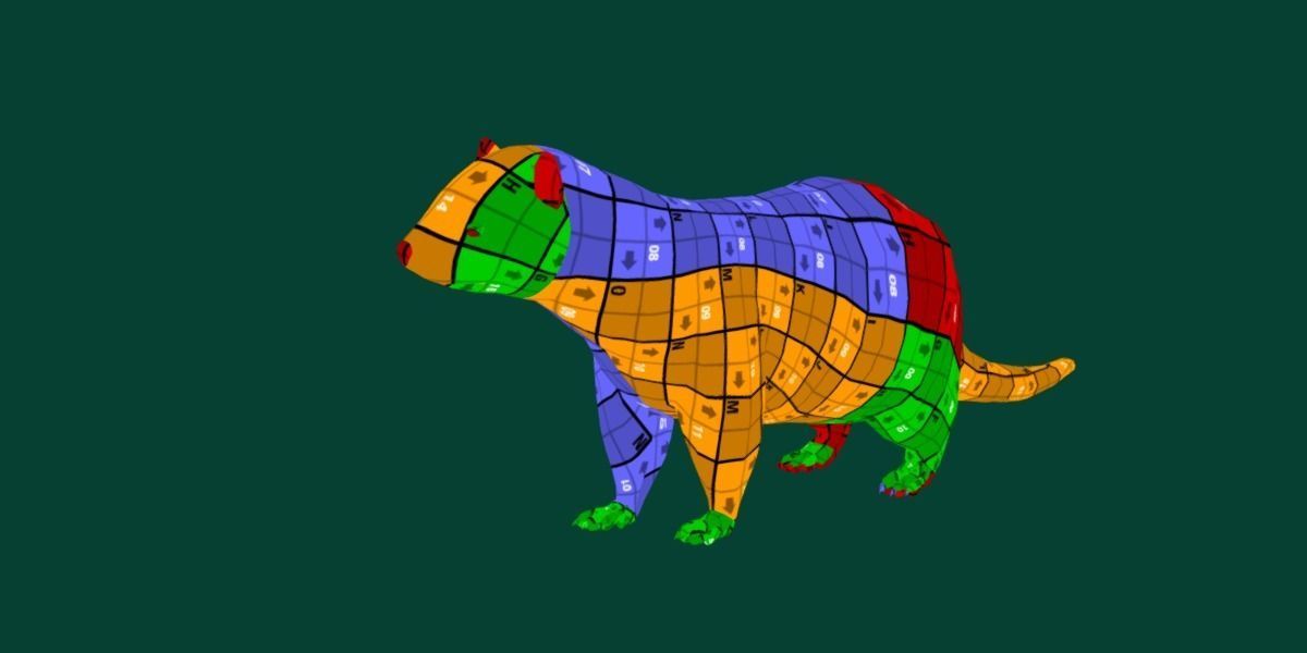 European Polecat  Low-poly 3D model_9