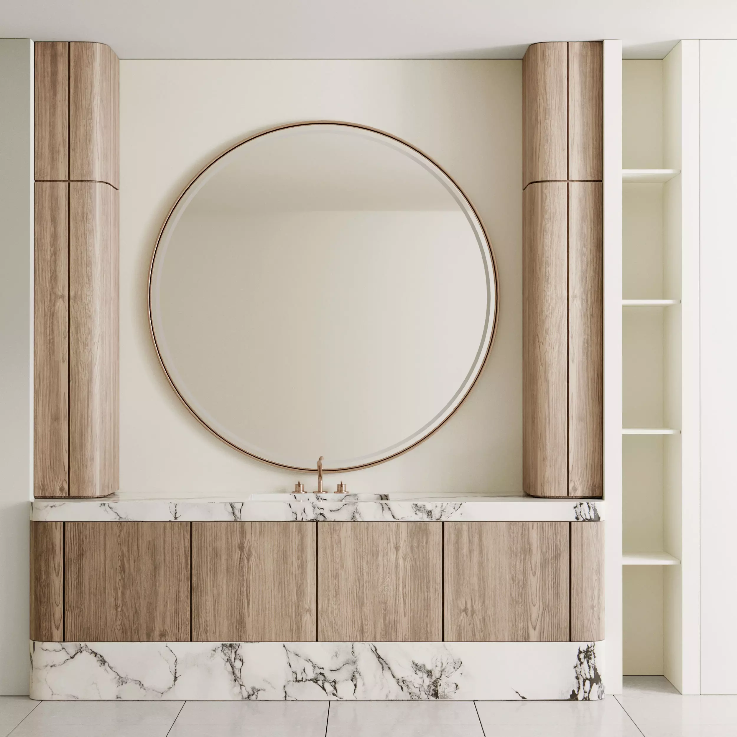Bathroom furniture by Fauset Bathroom Mina set 100 Low-poly 3D model