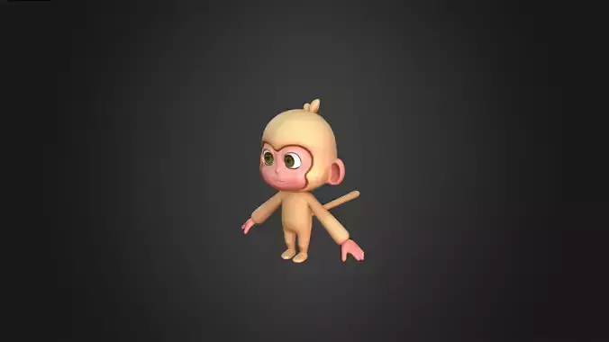 Asset - Cartoons - Animal Monkey Rigged 3D model