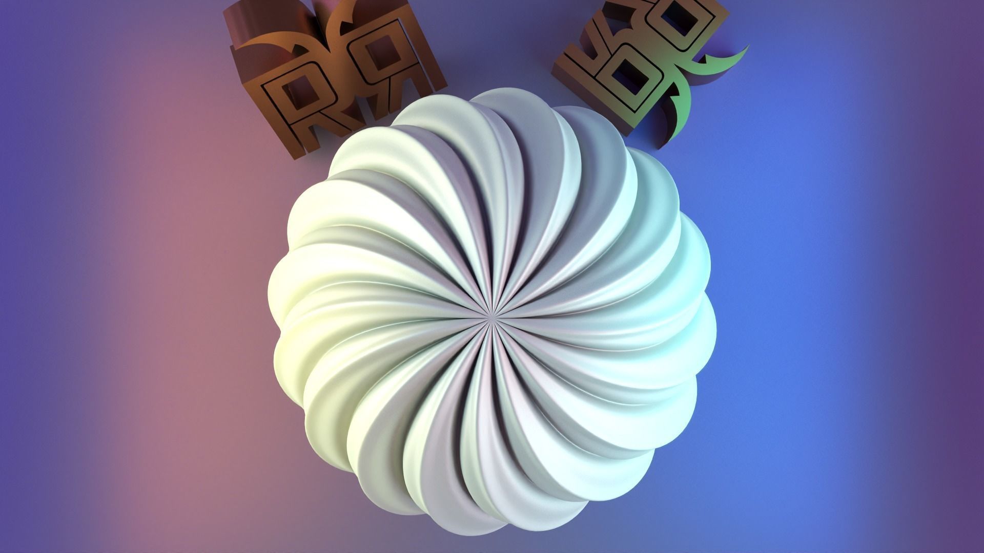 Round Welle candle mold sphere 3D print model_4