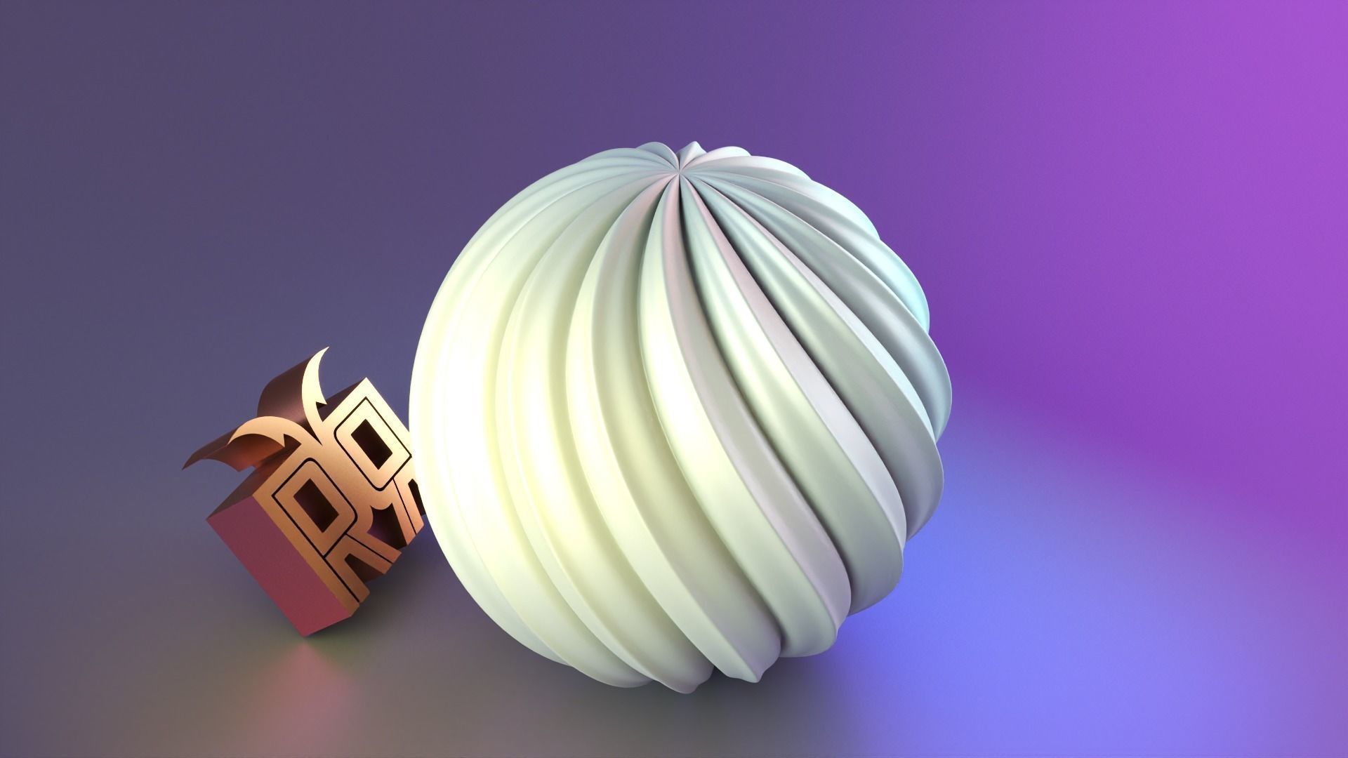 Round Welle candle mold sphere 3D print model_5