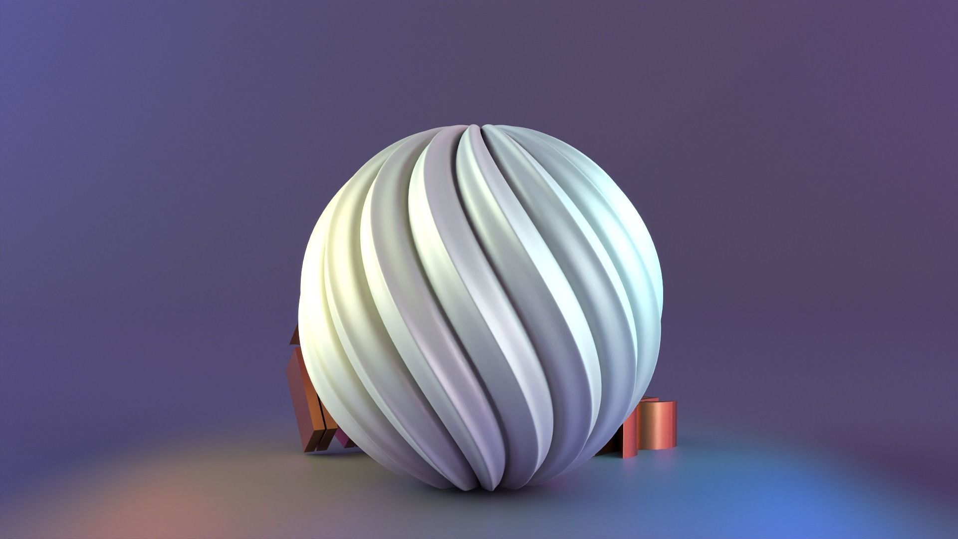 Round Welle candle mold sphere 3D print model_2