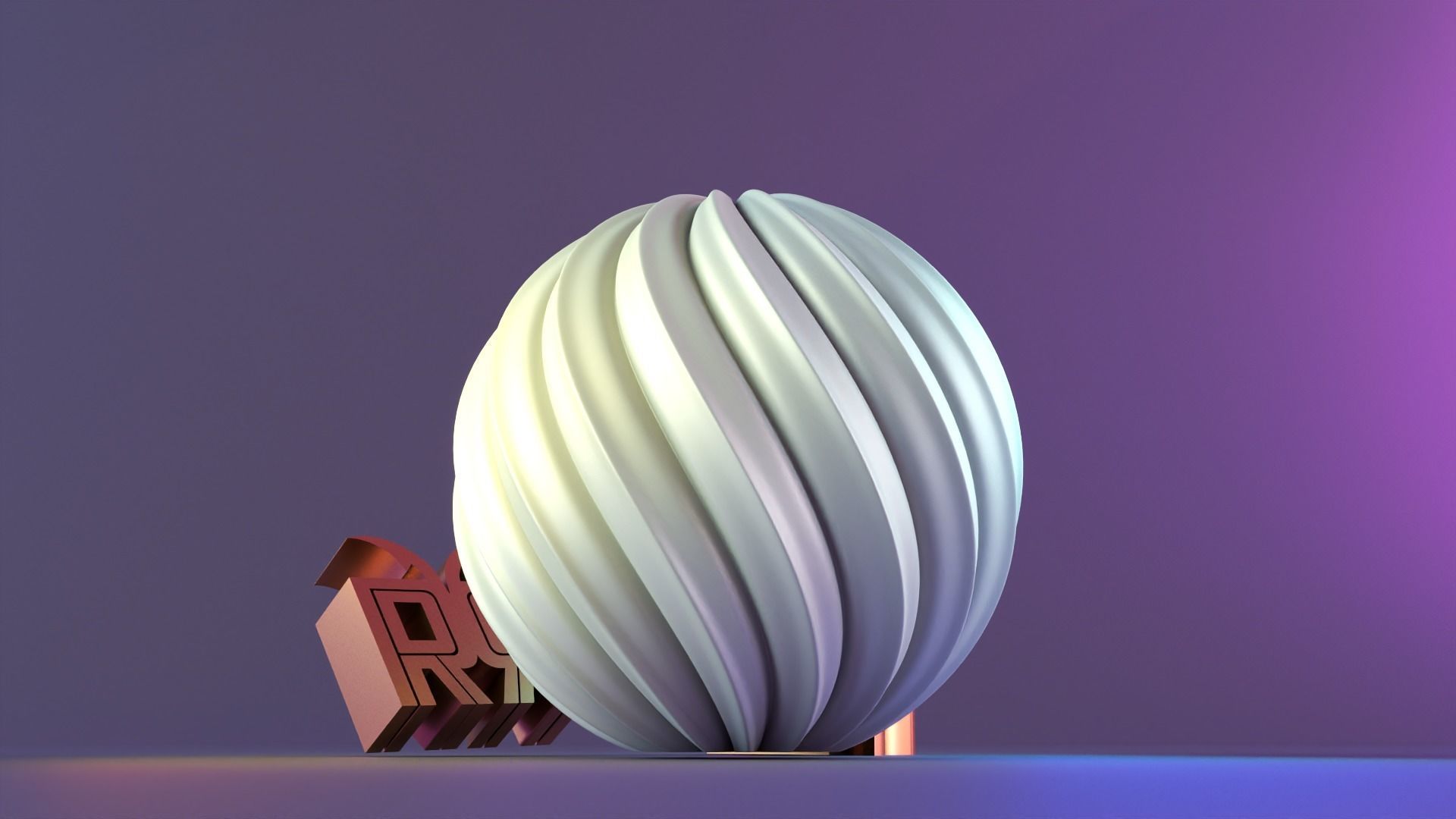 Round Welle candle mold sphere 3D print model_3