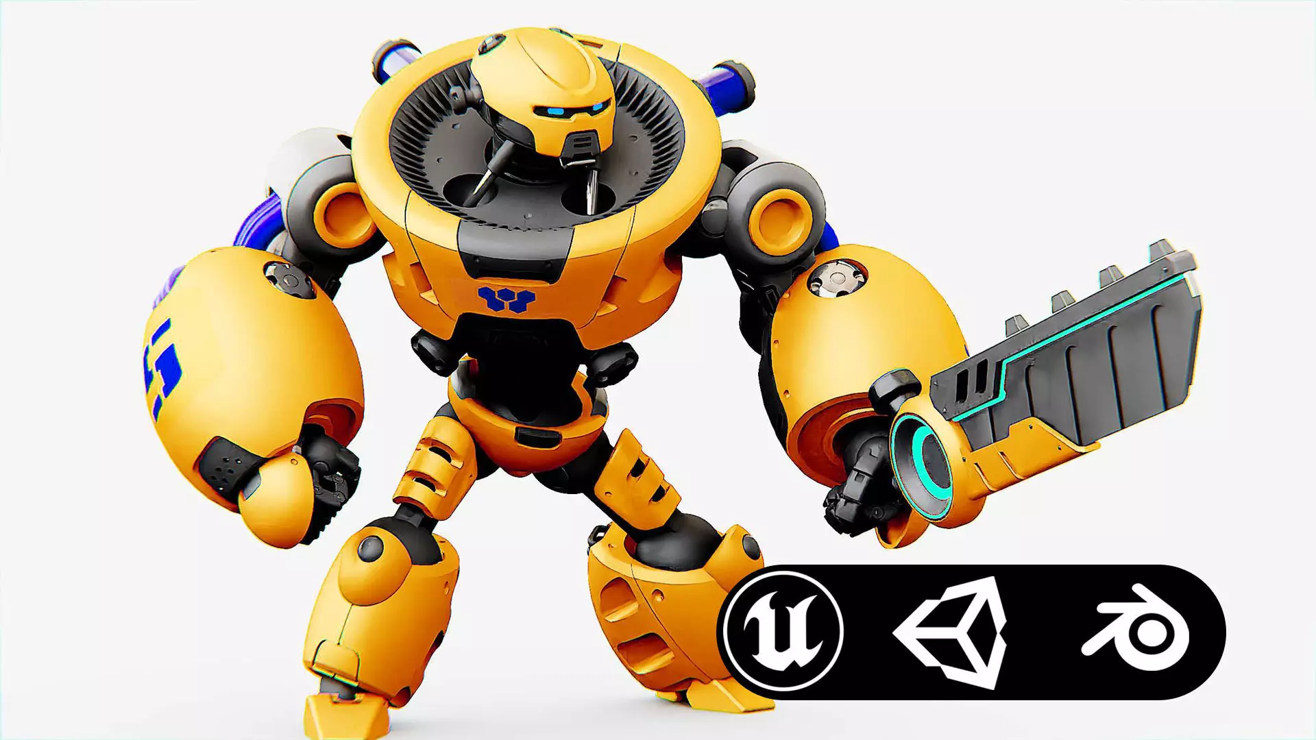 BATTLE DROID MEGALON Rigged for Unreal Engine - Unity - MIXAMO 3D model_0