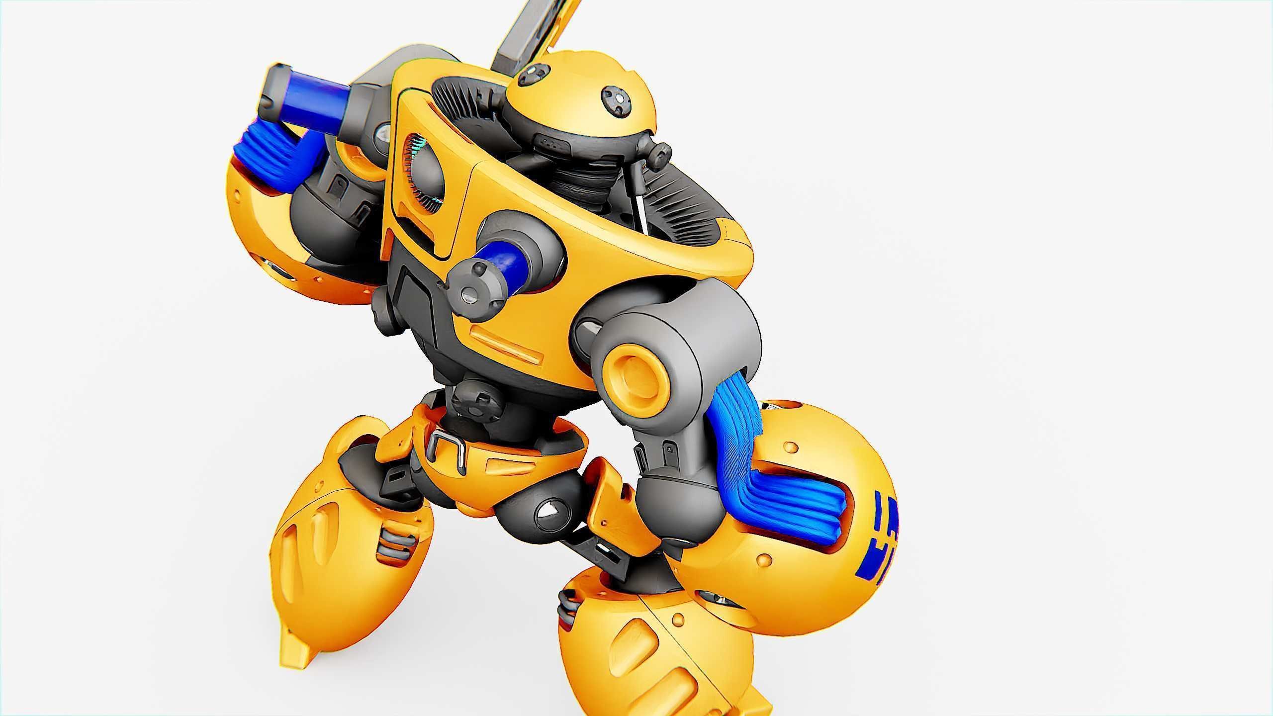 BATTLE DROID MEGALON Rigged for Unreal Engine - Unity - MIXAMO 3D model_28