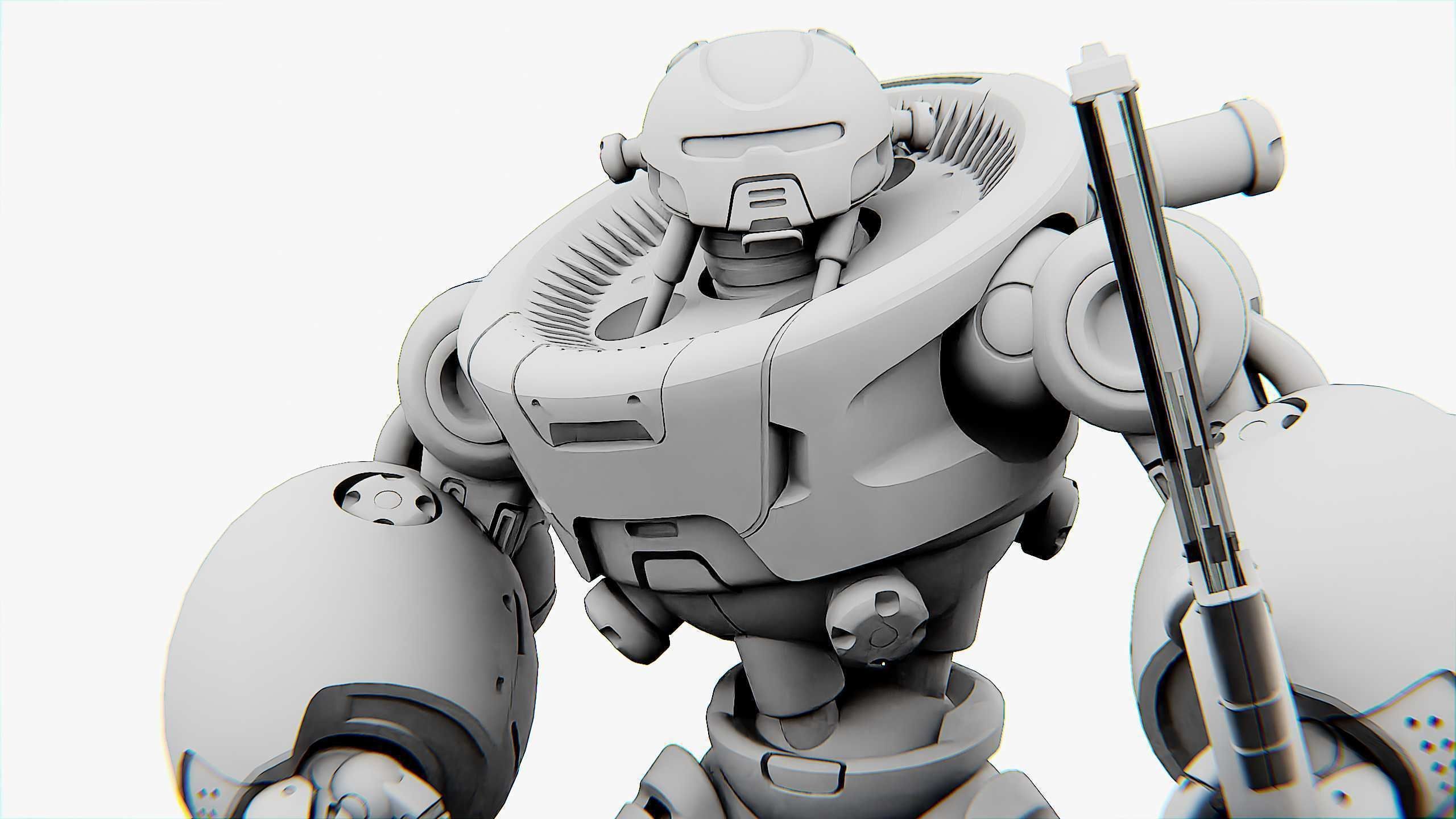 BATTLE DROID MEGALON Rigged for Unreal Engine - Unity - MIXAMO 3D model_34