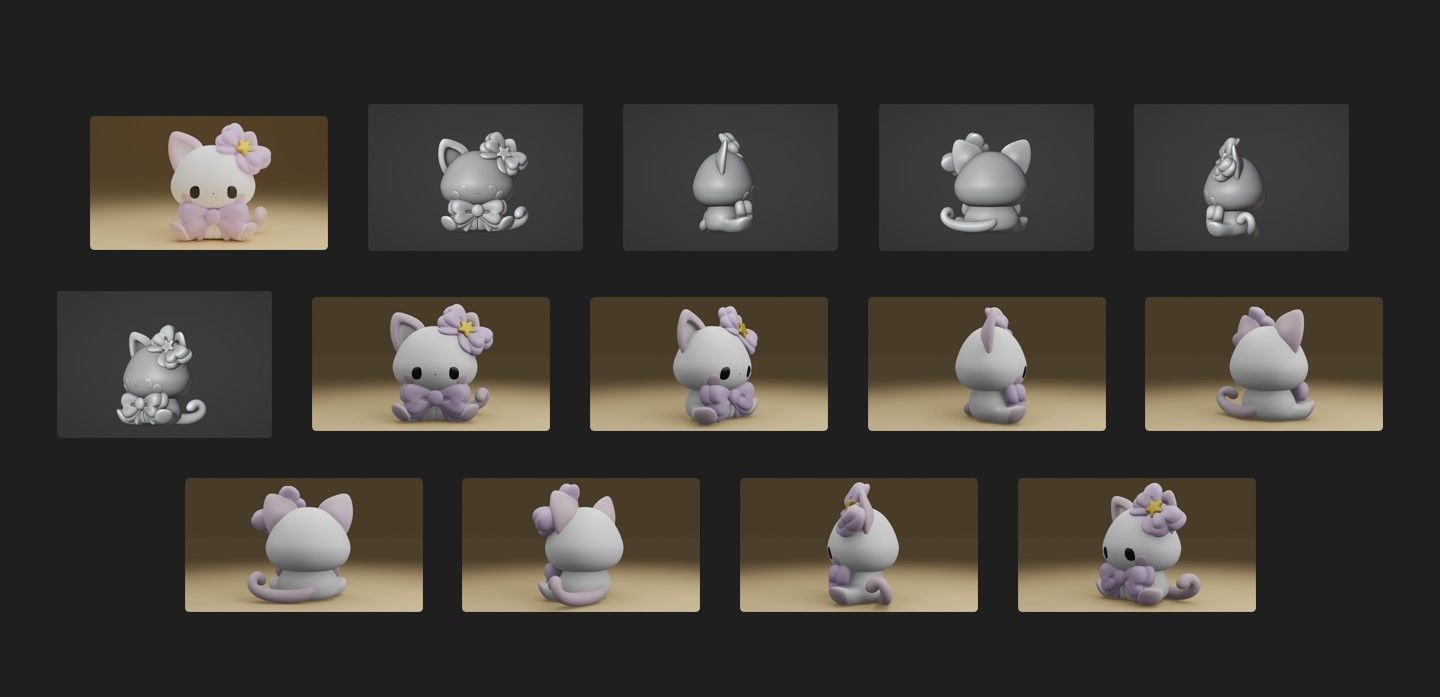 cute cat 3D print model_1
