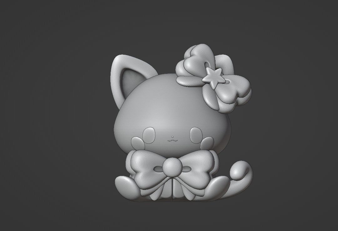 cute cat 3D print model_2
