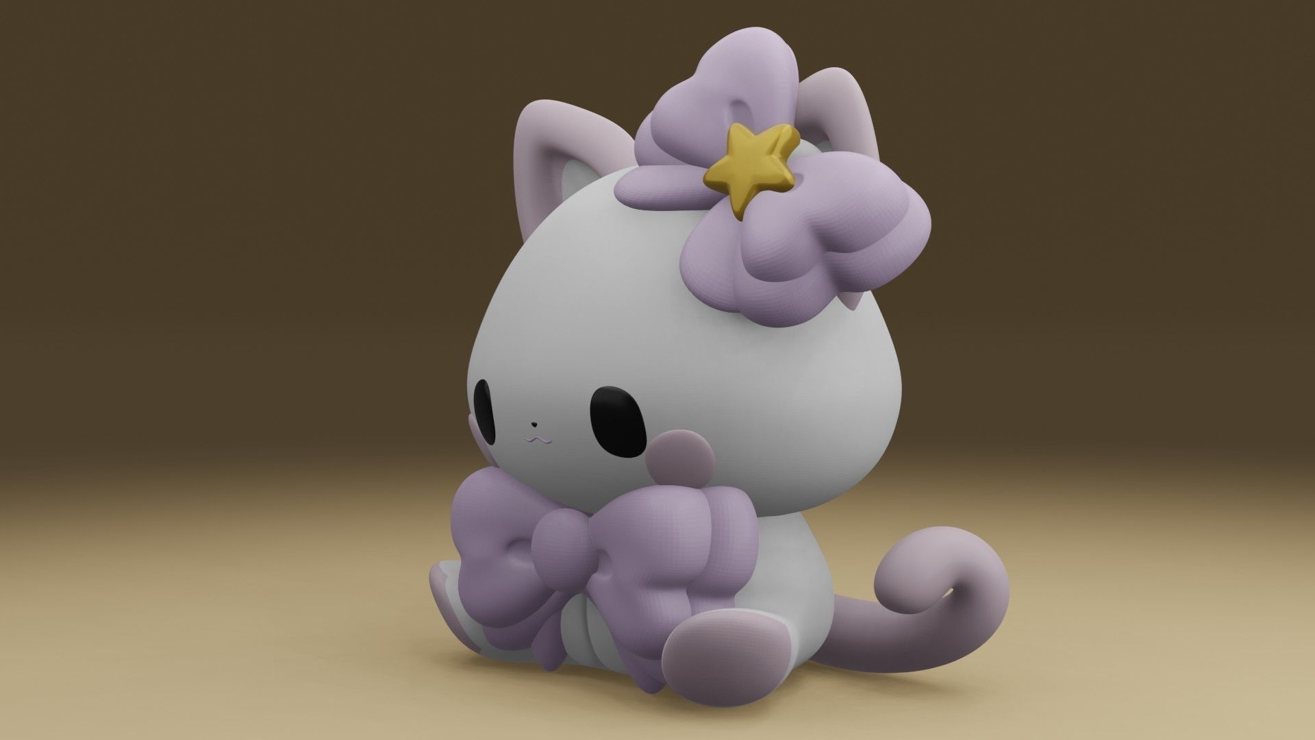 cute cat 3D print model_14