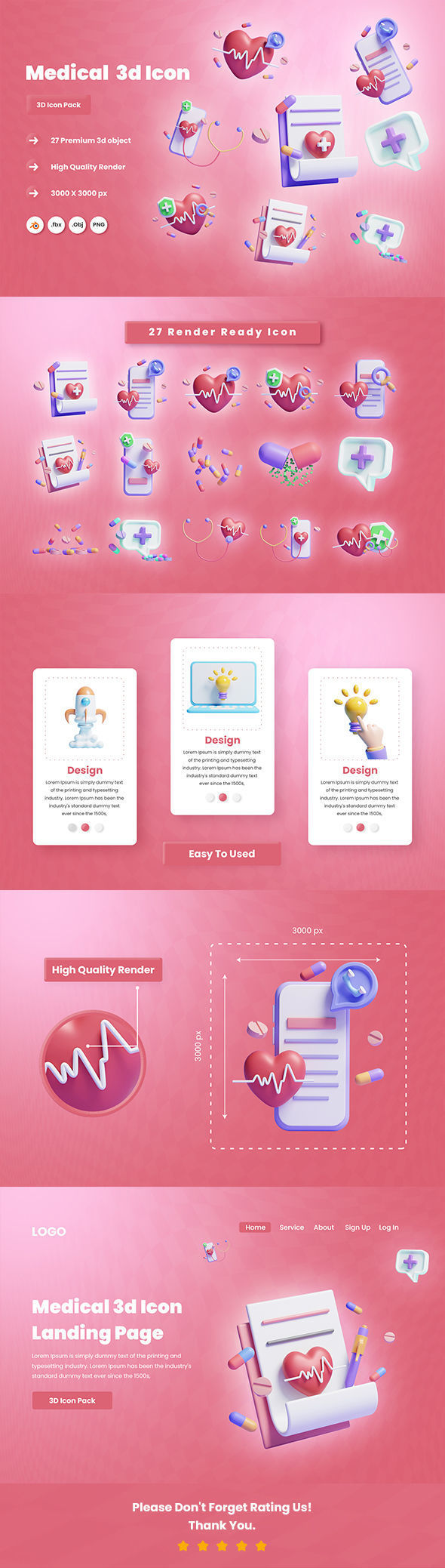 Medical Sign 3d Illustration  Icon Pack 3D model_5