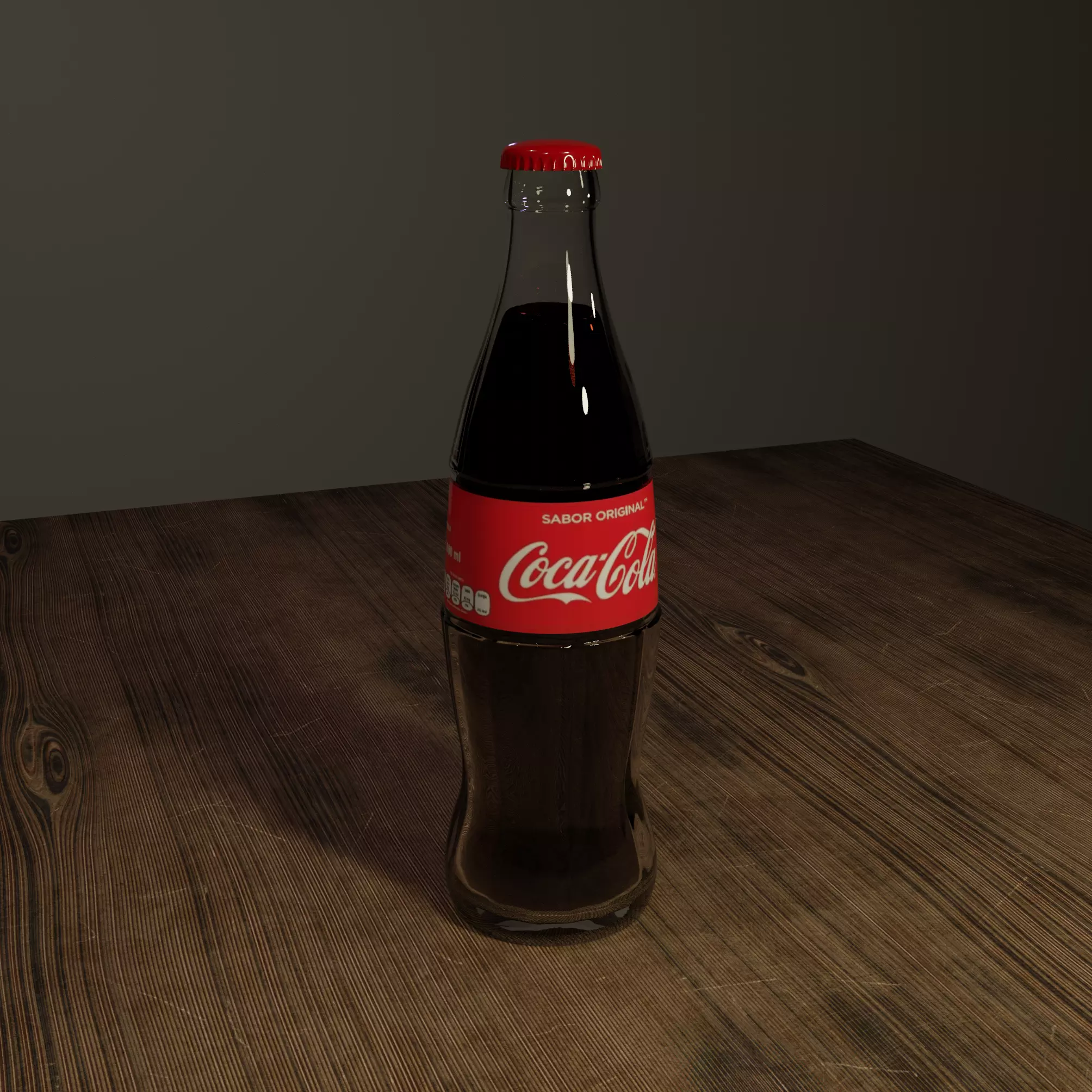 Coca Cola Glass Bottle 3D model_0