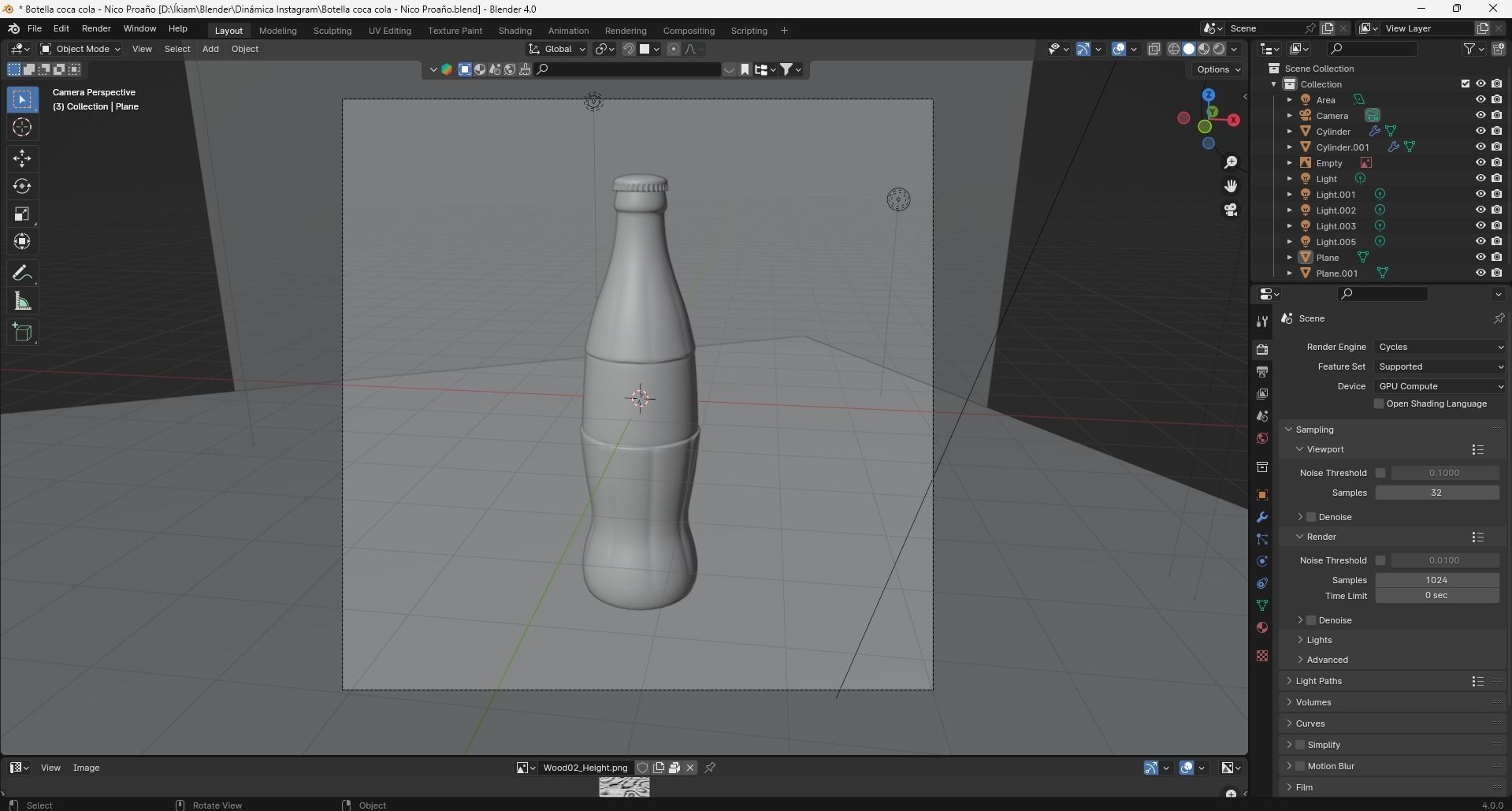 Coca Cola Glass Bottle 3D model_1