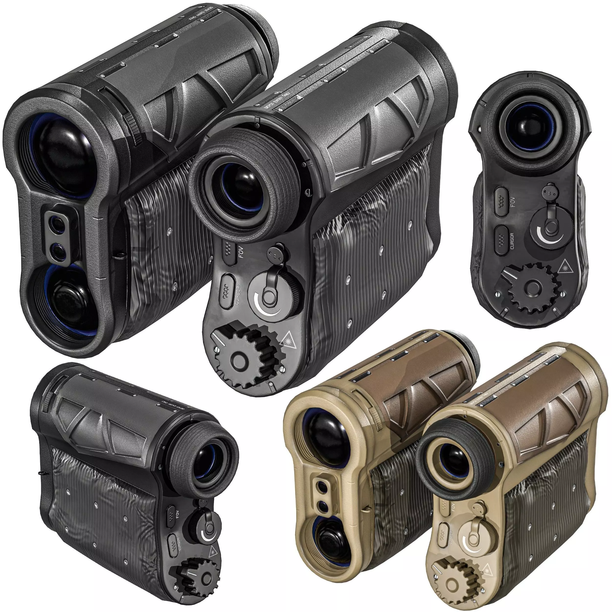 Military Rangefinder Binocular Low-poly 3D model_0