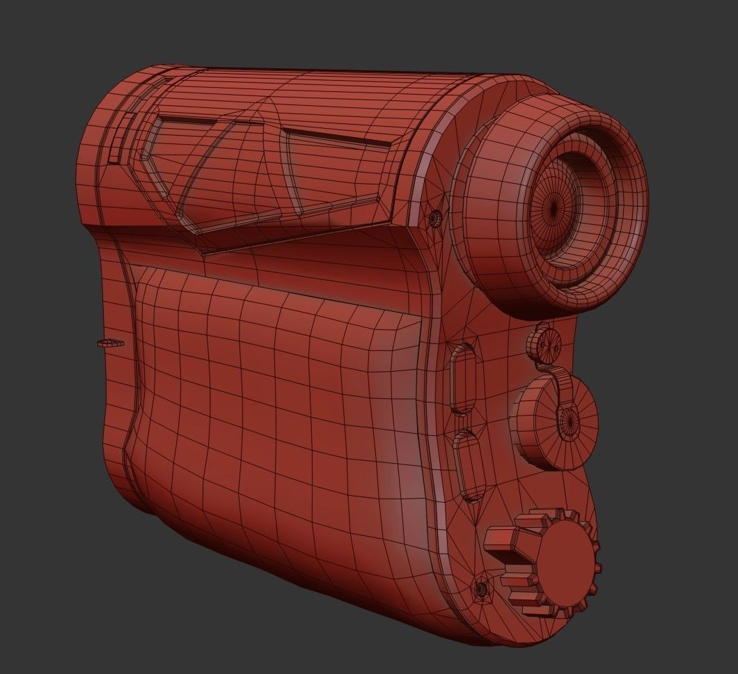 Military Rangefinder Binocular Low-poly 3D model_25