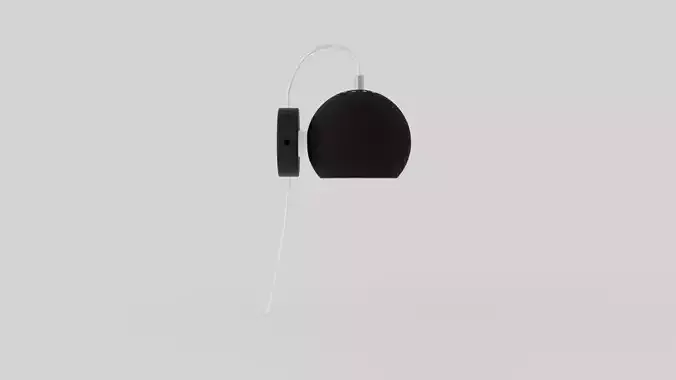 Ball Cradle Lamp Black Low-poly 3D model