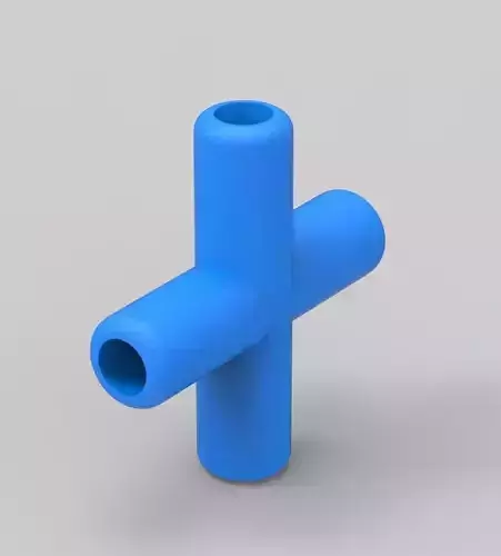 Aquarium Air Pipe 4 Way Connector 3D print model