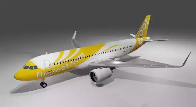 Scoot airbus a320neo 3D model 