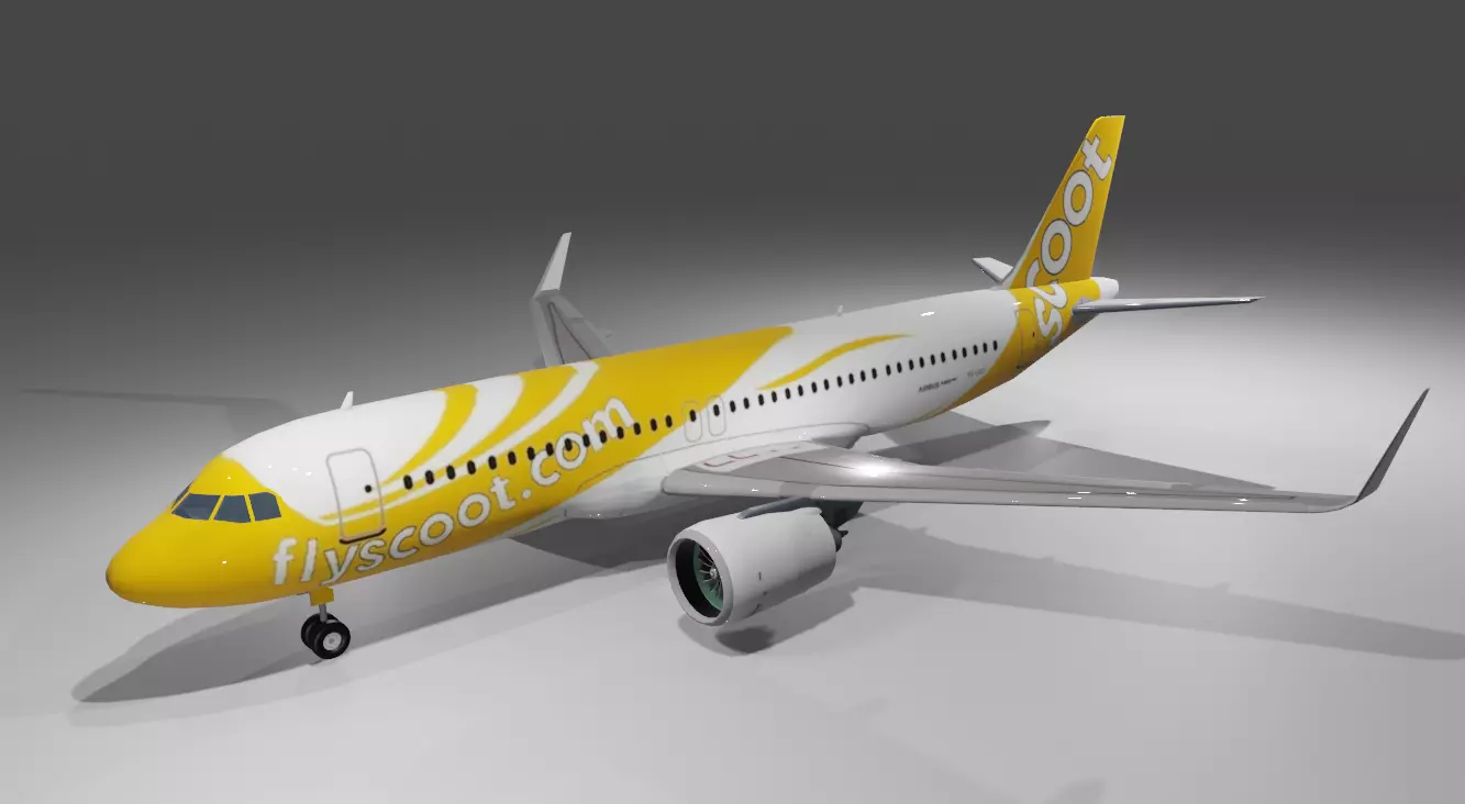 Scoot airbus a320neo 3D model Low-poly 3D model