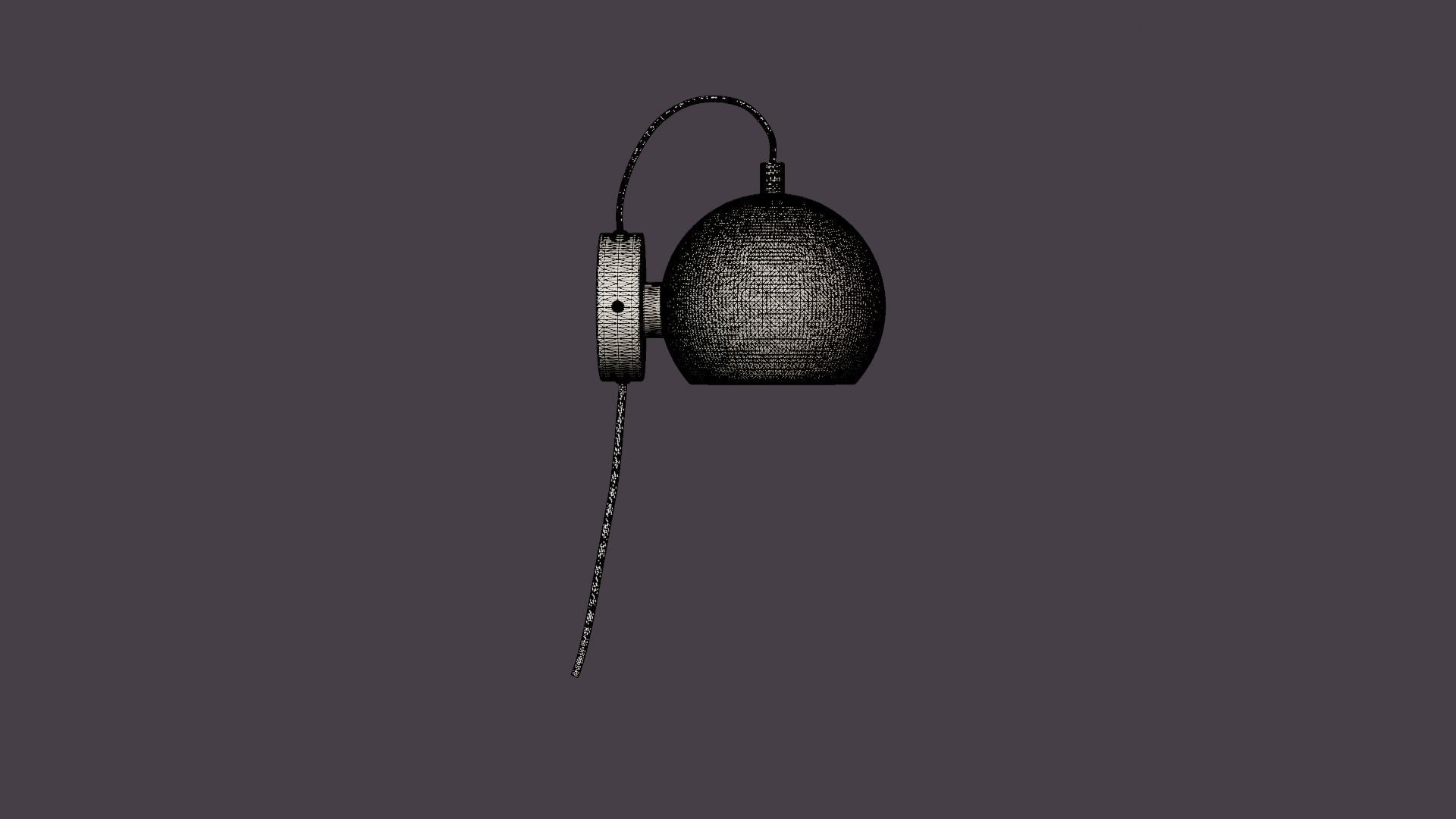 Ball Cradle Lamp Silver Low-poly 3D model_6