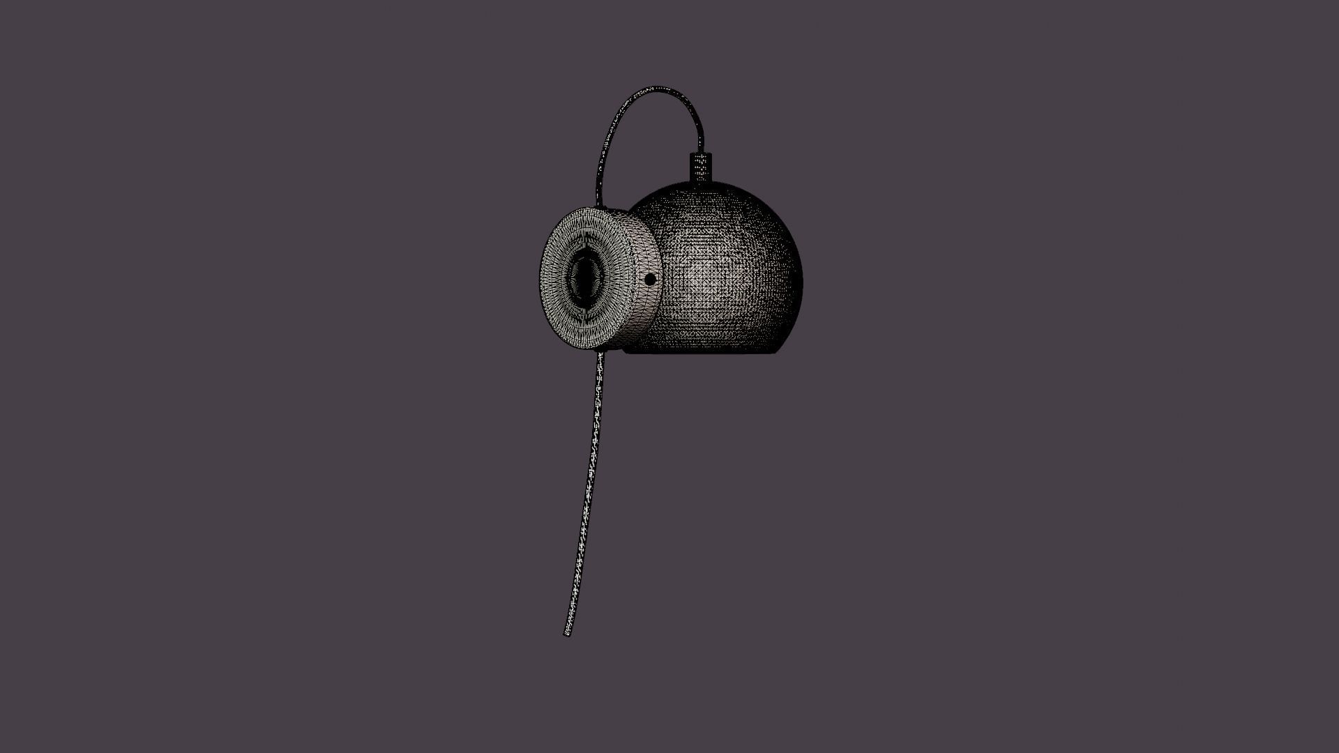 Ball Cradle Lamp Silver Low-poly 3D model_7