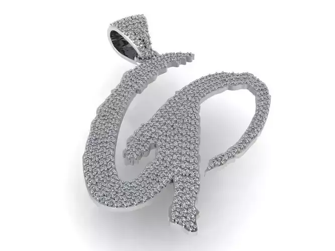 G Letter Pave Pendant 2712