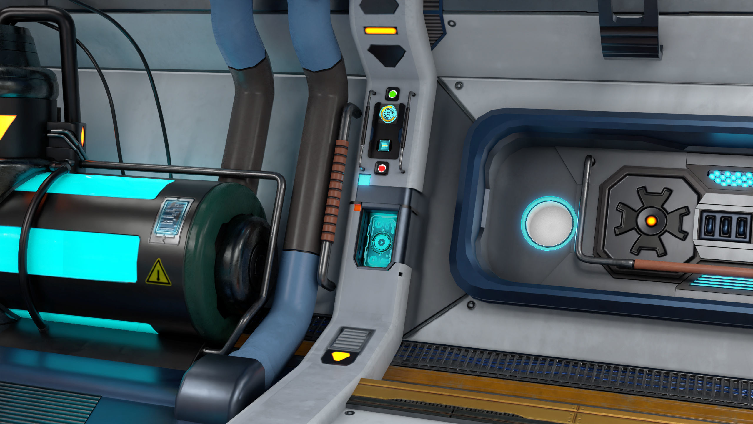 3D Sci-Fi Corridor 02 All PBR Unity UE Textures Low-poly 3D model_14