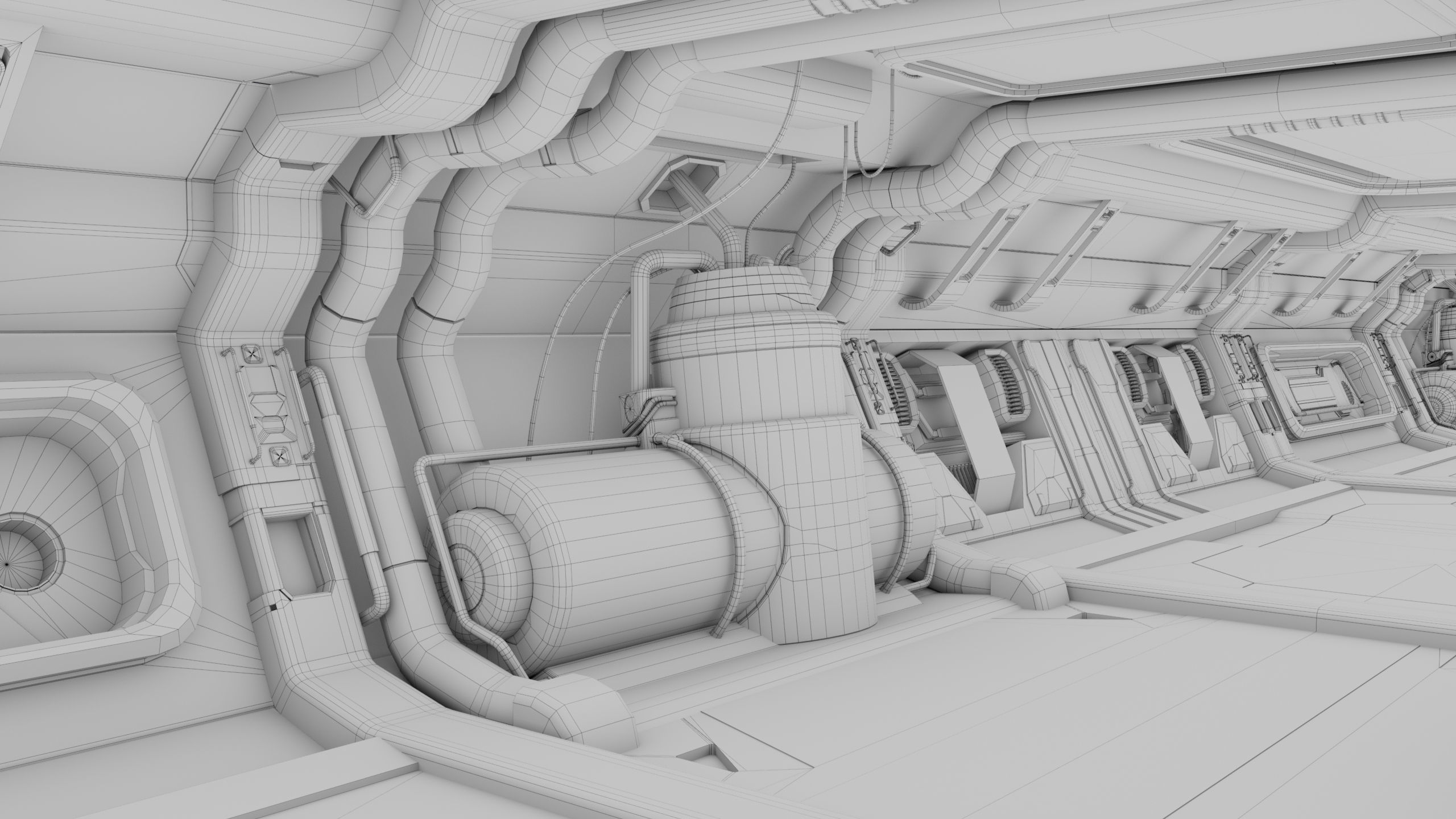 3D Sci-Fi Corridor 02 All PBR Unity UE Textures Low-poly 3D model_48