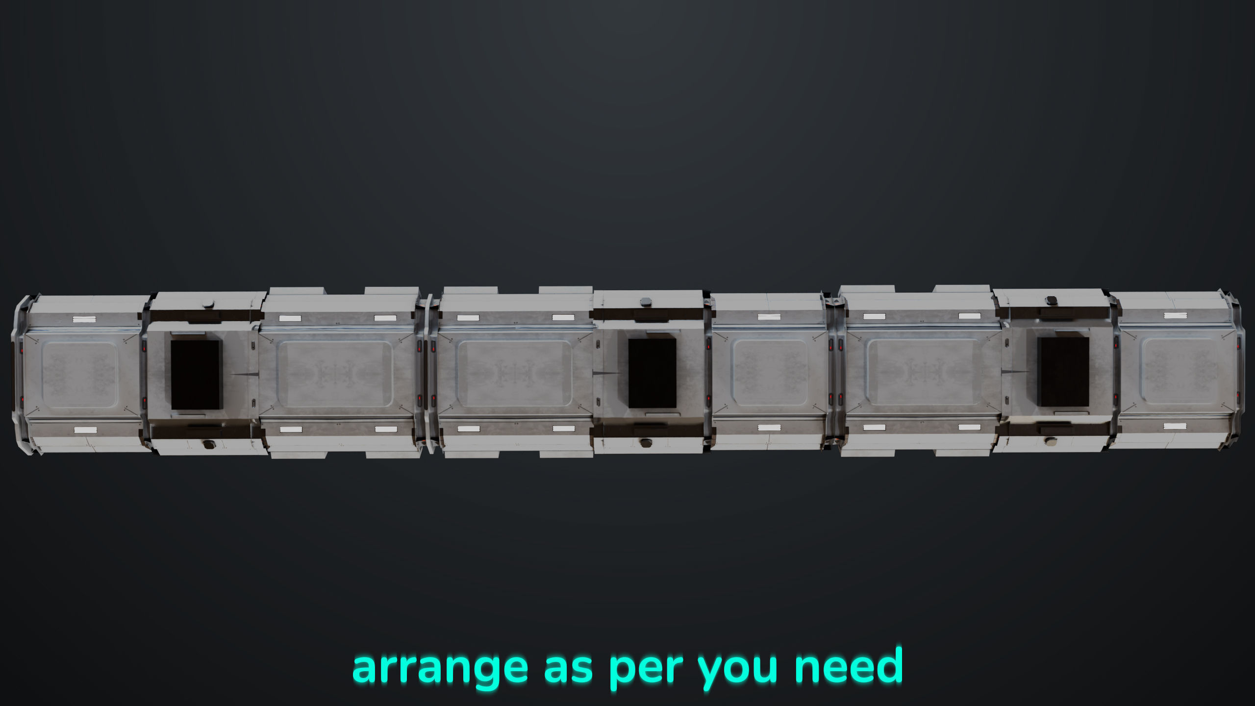 3D Sci-Fi Corridor 02 All PBR Unity UE Textures Low-poly 3D model_21