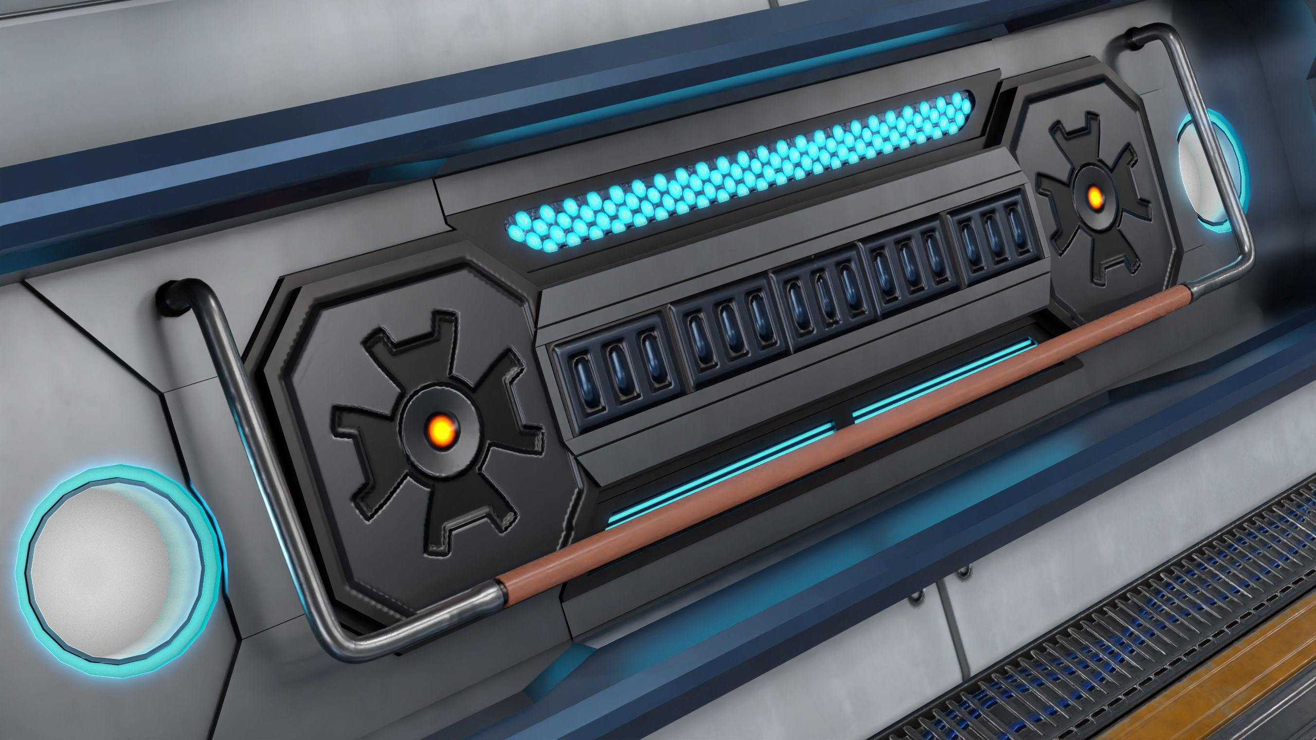 3D Sci-Fi Corridor 02 All PBR Unity UE Textures Low-poly 3D model_27