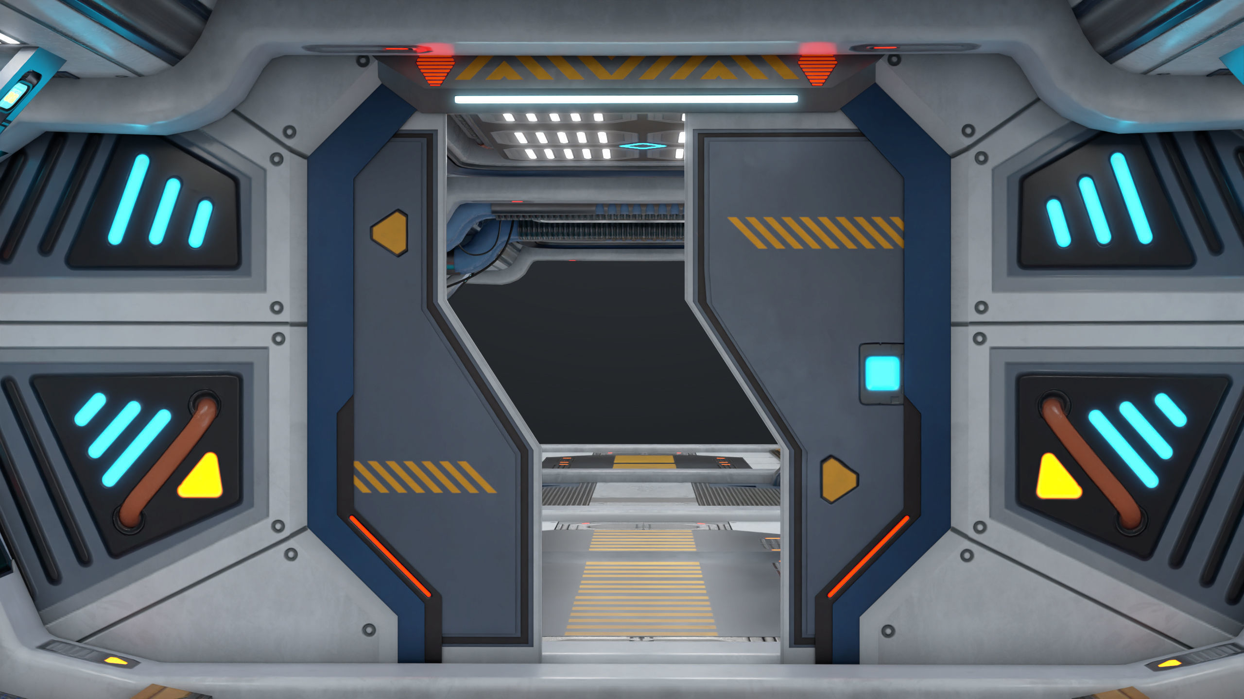 3D Sci-Fi Corridor 02 All PBR Unity UE Textures Low-poly 3D model_10