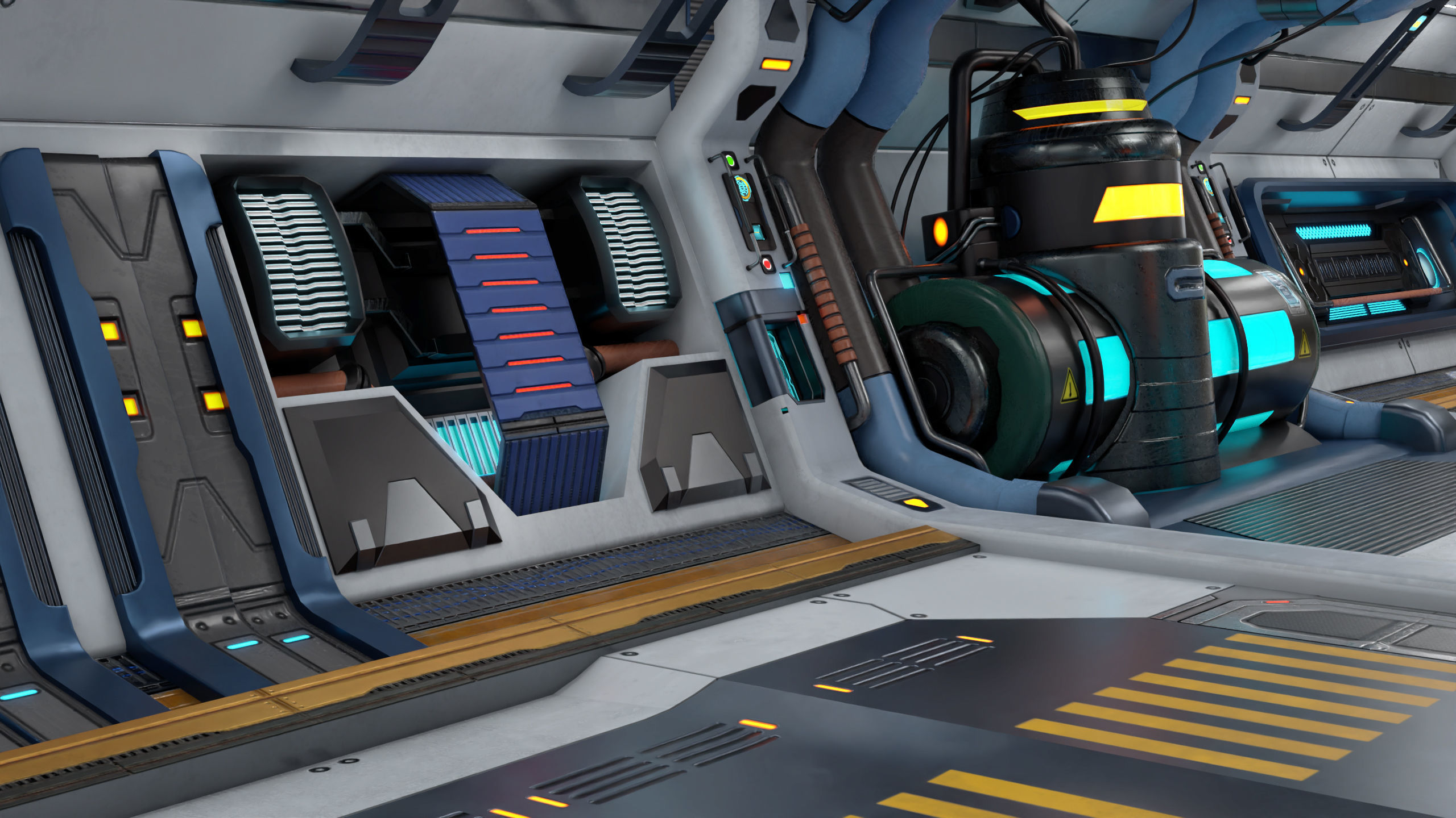 3D Sci-Fi Corridor 02 All PBR Unity UE Textures Low-poly 3D model_32