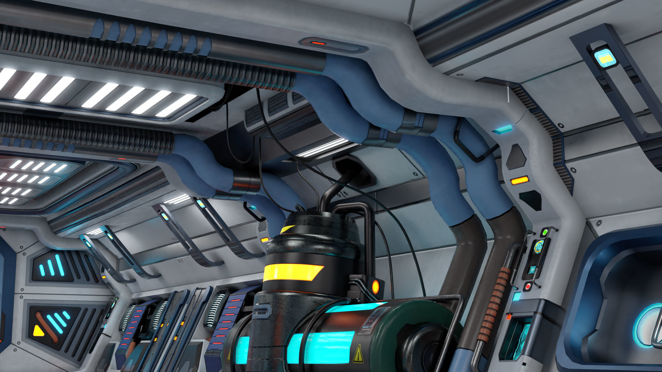 3D Sci-Fi Corridor 02 All PBR Unity UE Textures Low-poly 3D model_23