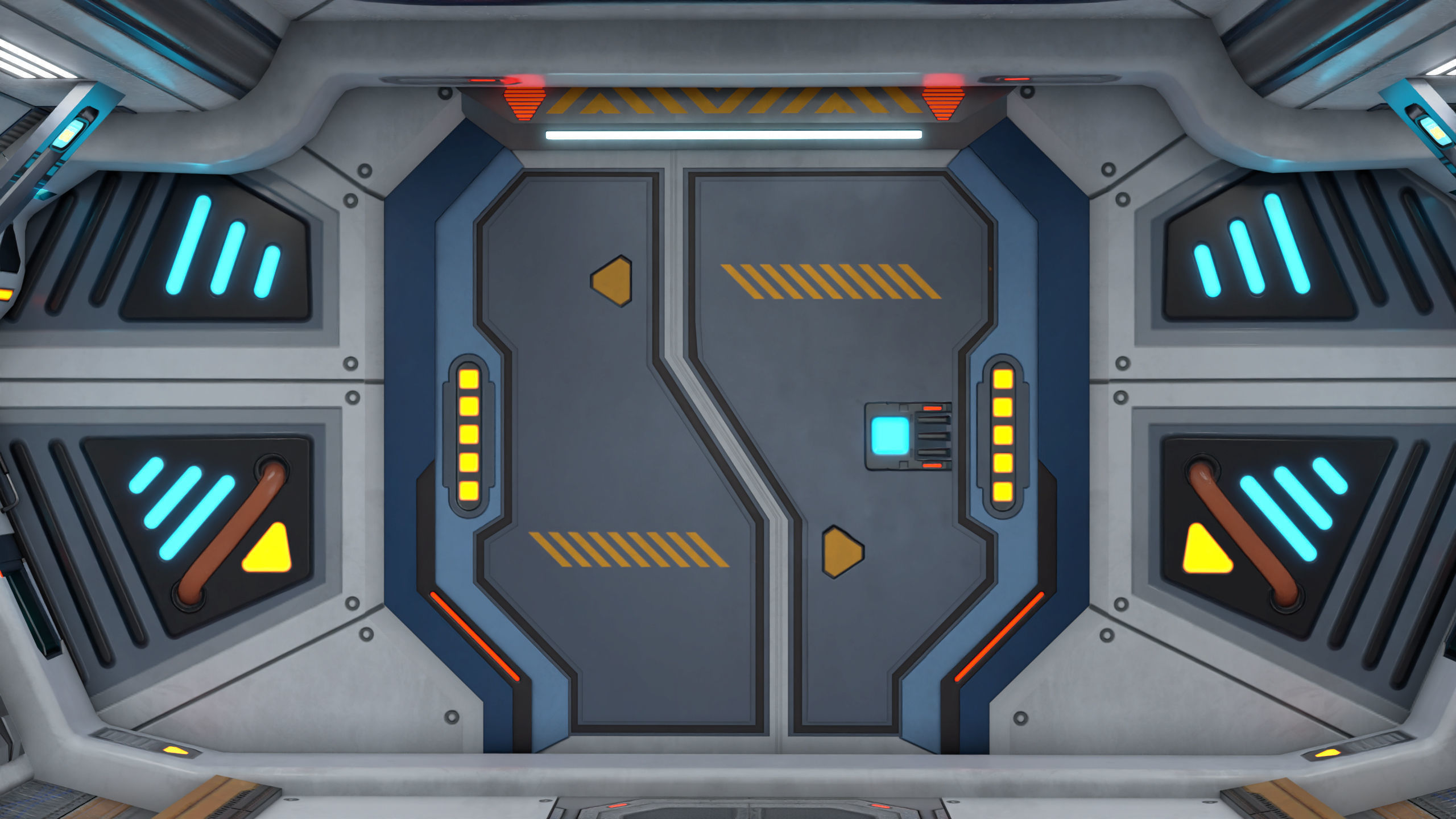 3D Sci-Fi Corridor 02 All PBR Unity UE Textures Low-poly 3D model_9