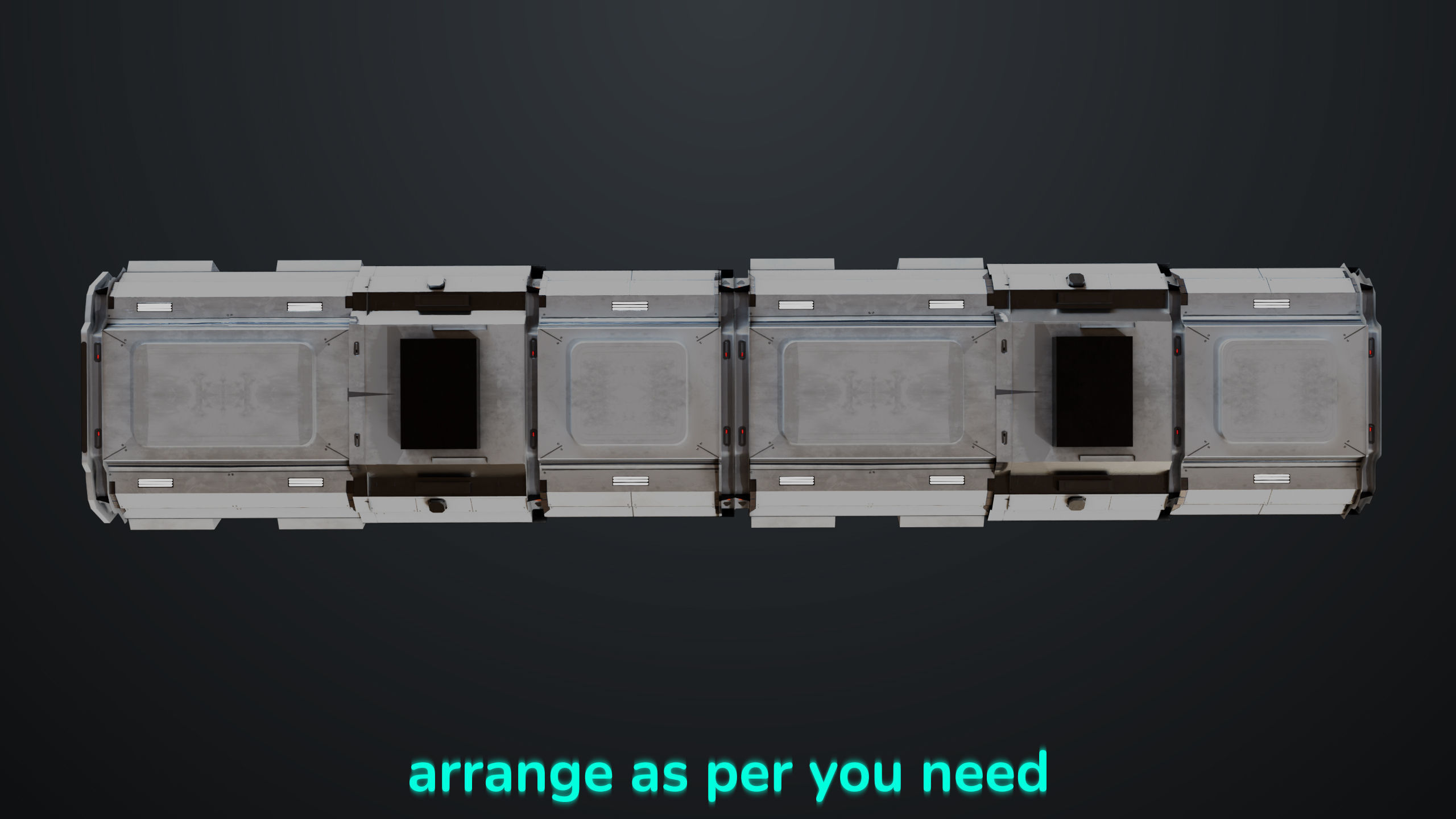 3D Sci-Fi Corridor 02 All PBR Unity UE Textures Low-poly 3D model_20