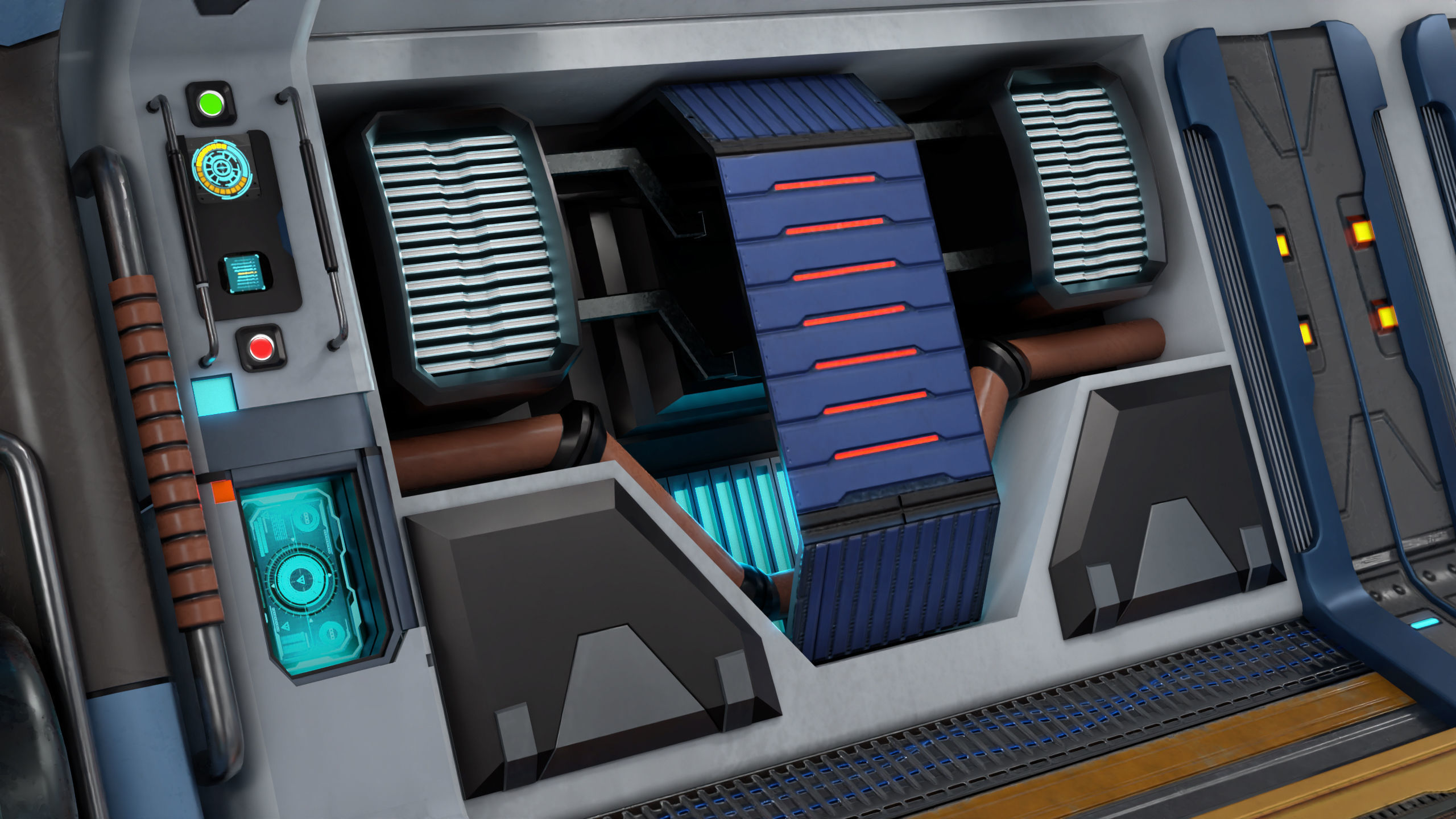 3D Sci-Fi Corridor 02 All PBR Unity UE Textures Low-poly 3D model_25