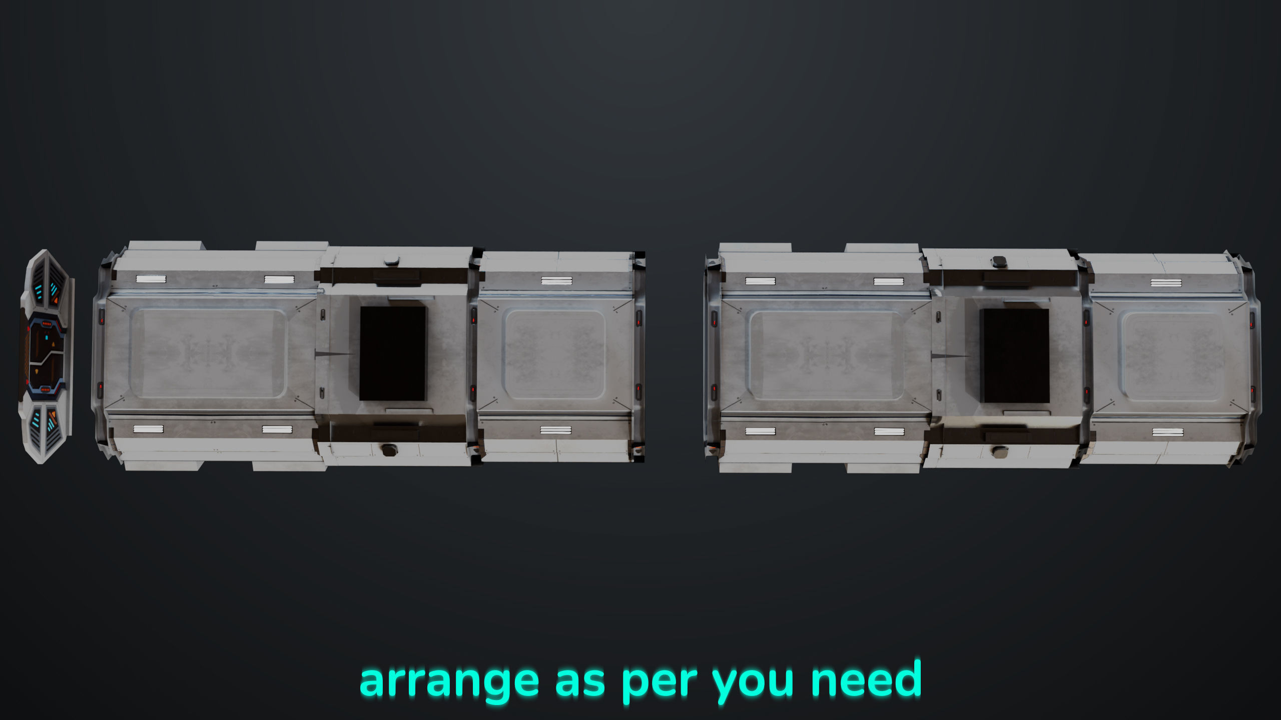 3D Sci-Fi Corridor 02 All PBR Unity UE Textures Low-poly 3D model_19