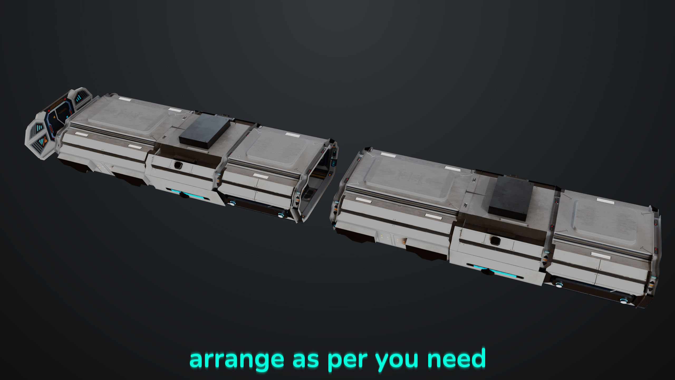 3D Sci-Fi Corridor 02 All PBR Unity UE Textures Low-poly 3D model_18