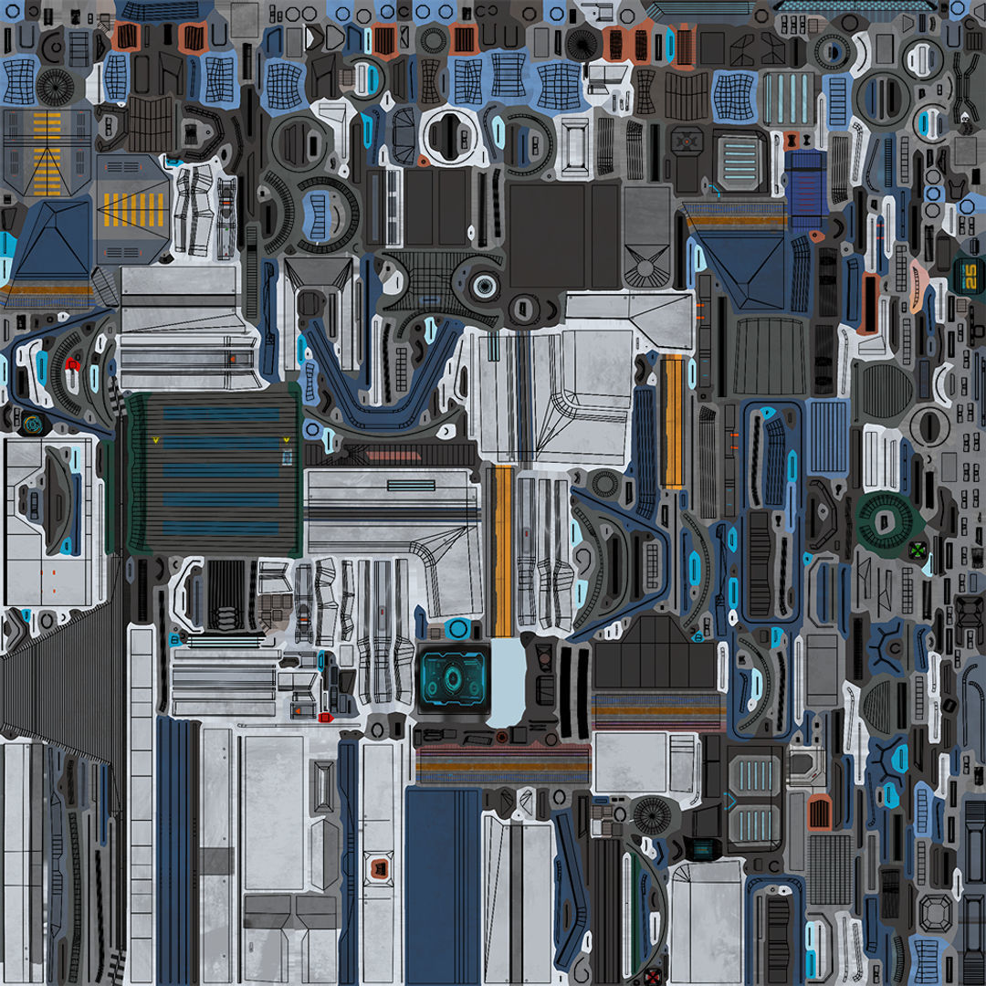 3D Sci-Fi Corridor 02 All PBR Unity UE Textures Low-poly 3D model_64